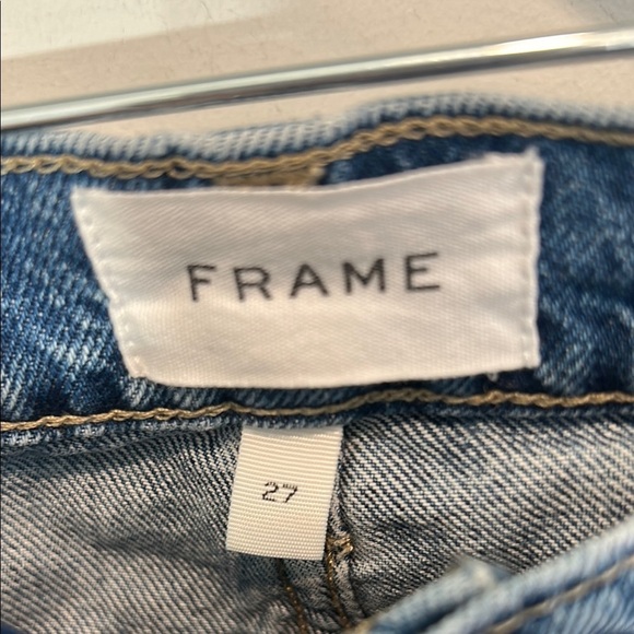 FRAME LE Pixie Slouch Straight Leg Carpenter Jeans Blue Denim women’s size 27 - Picture 2 of 6
